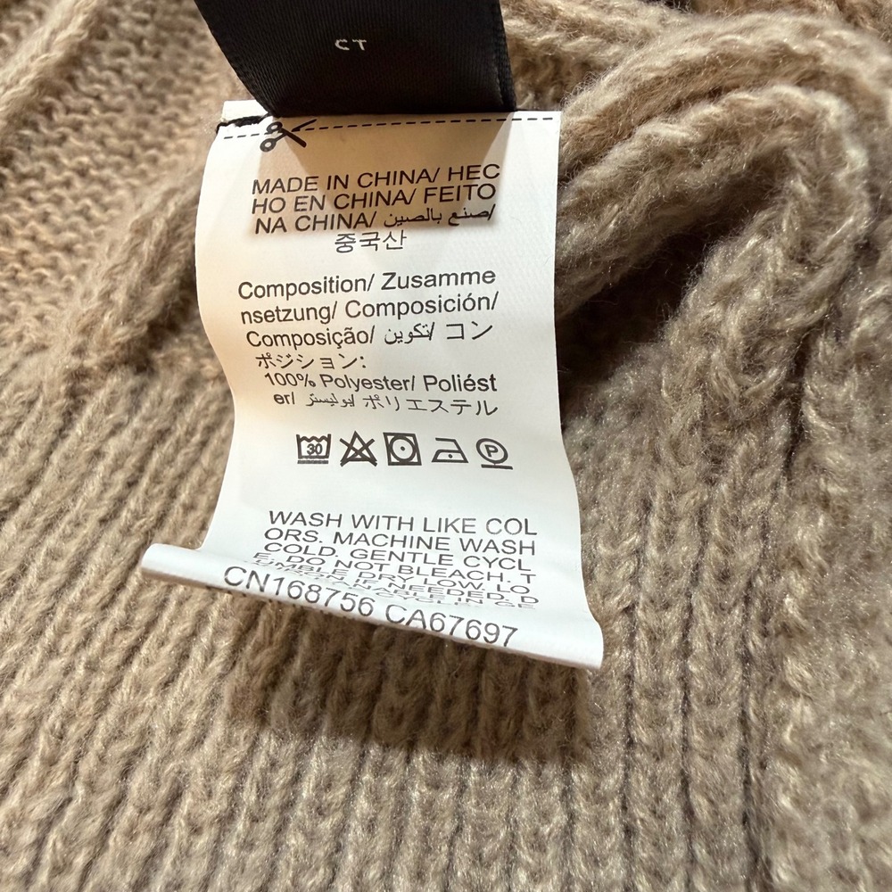 Size XL Beige Cable Knit Midi Sweater Dress Long Sleeve Front Slit 0XL SHEIN - Picture 4 of 6